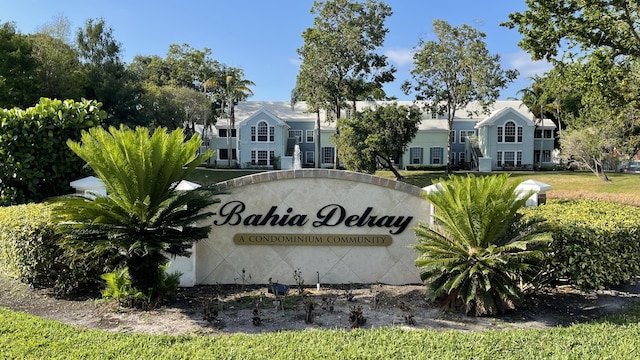 view of community sign