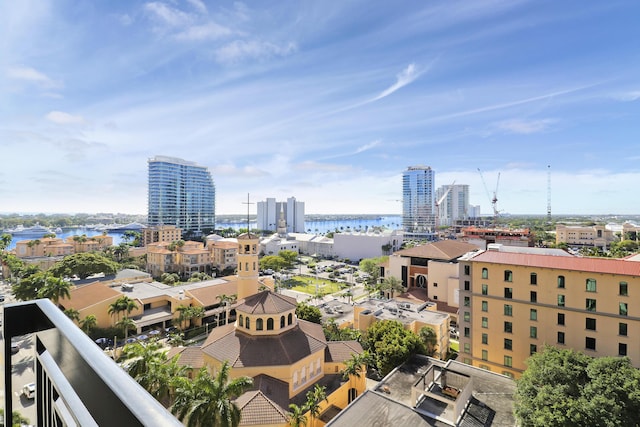 city view with a water view