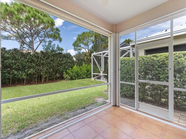 view of unfurnished sunroom