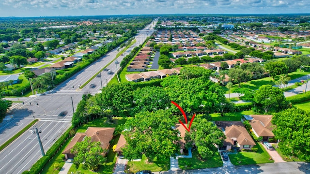 drone / aerial view featuring a residential view