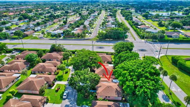 aerial view with a residential view