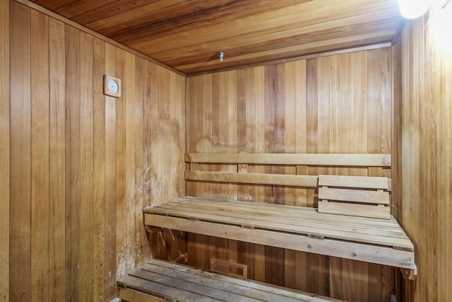 view of sauna