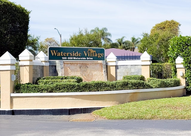 view of community sign