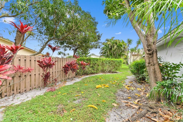 view of yard featuring fence