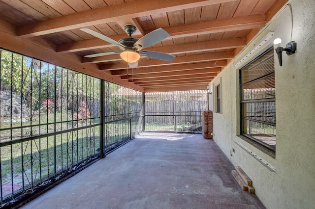 view of patio with ceiling fan