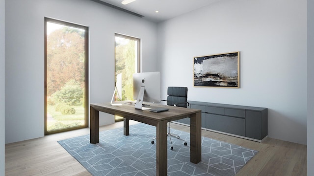 office featuring light wood-style floors