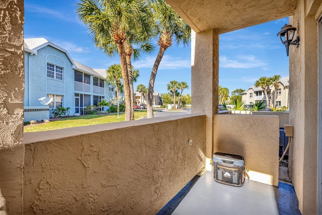 balcony featuring a residential view