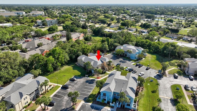 drone / aerial view with a residential view