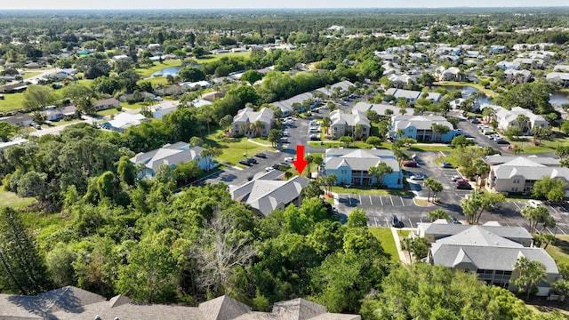 bird's eye view with a residential view