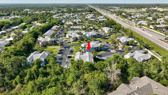 aerial view with a residential view