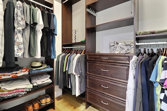 spacious closet featuring wood finished floors