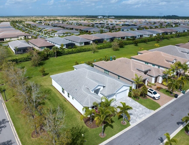 birds eye view of property with a residential view