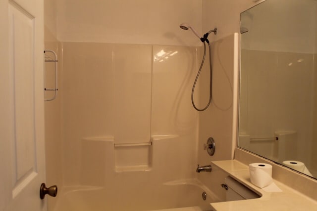 bathroom with bathtub / shower combination and vanity