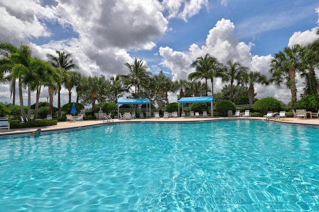 community pool with a patio