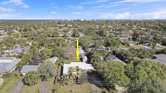 aerial view with a residential view