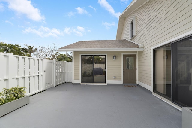 view of patio with fence