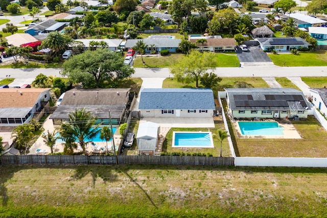 drone / aerial view with a residential view