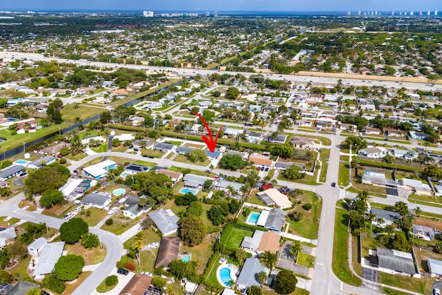 bird's eye view featuring a residential view