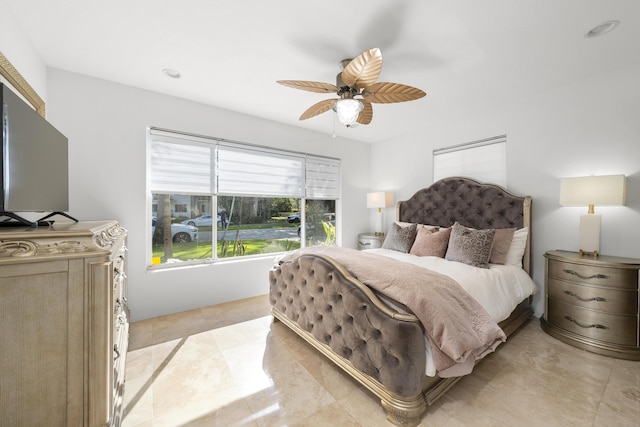 bedroom featuring a ceiling fan