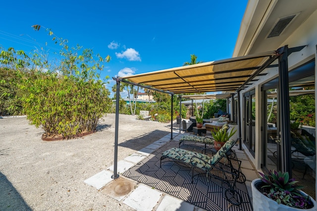 view of patio / terrace featuring an outdoor living space