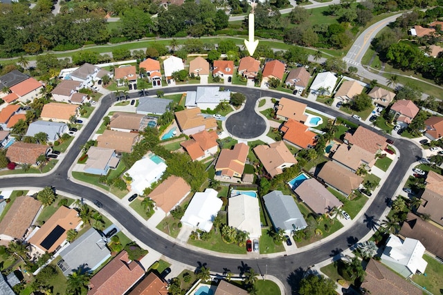 aerial view featuring a residential view