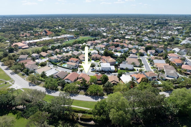 drone / aerial view with a residential view