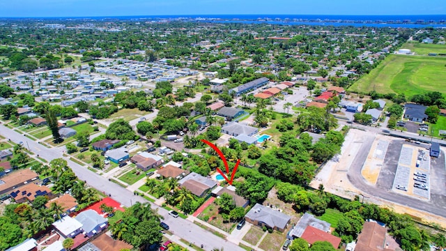 aerial view with a residential view