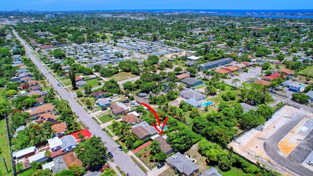 bird's eye view with a residential view