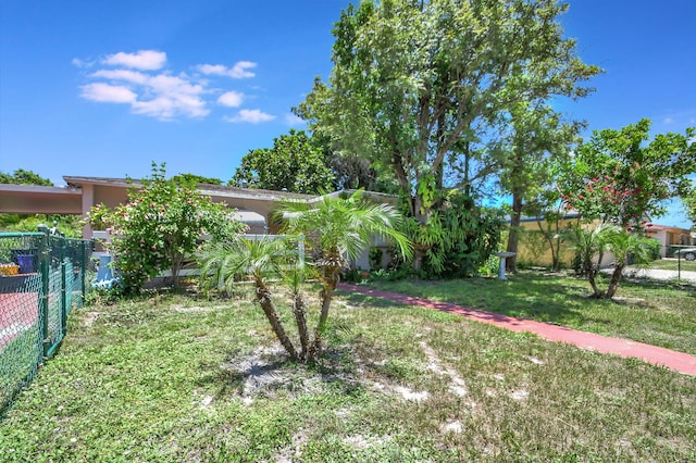 view of yard with fence