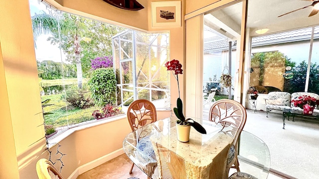 sunroom with a wealth of natural light