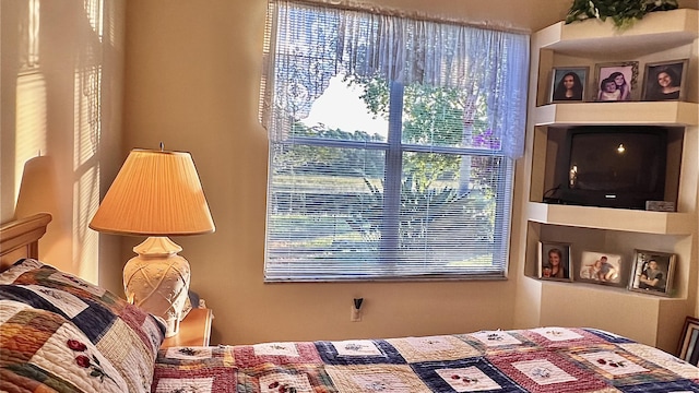 bedroom with multiple windows