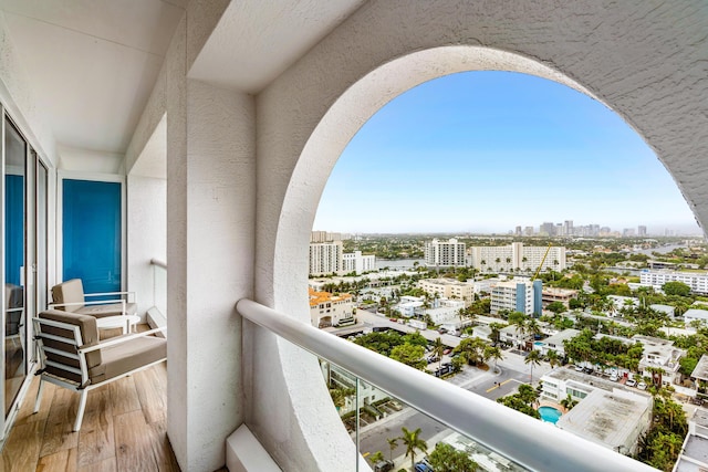 balcony with a city view