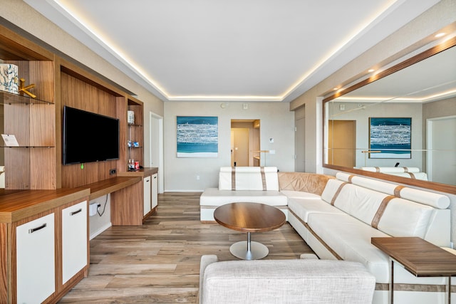 living room with light wood-style floors