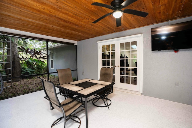 sunroom with french doors