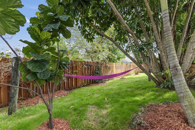 view of yard with fence