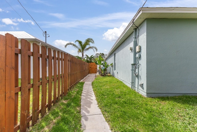 view of yard with fence