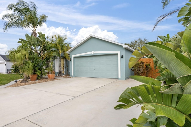 single story home with stucco siding