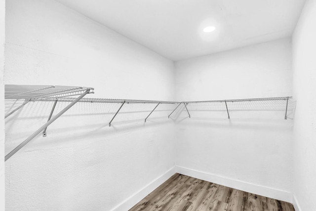 spacious closet with wood finished floors