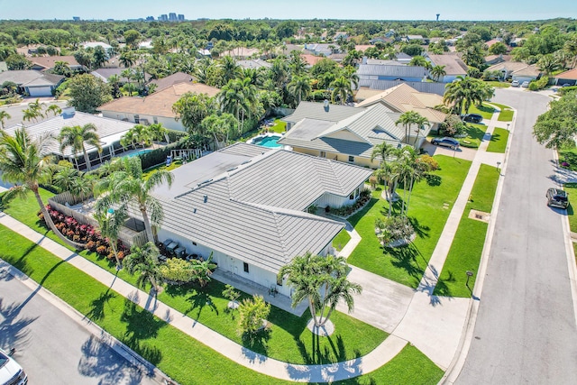 aerial view featuring a residential view