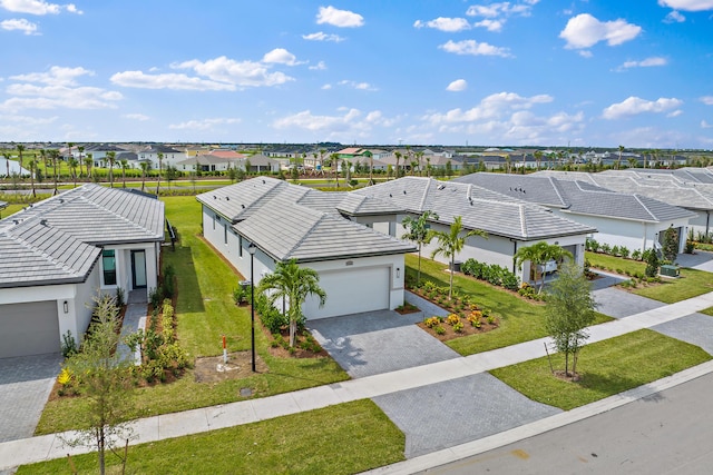 aerial view with a residential view