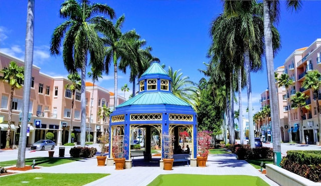 view of community with a gazebo