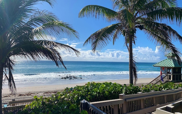 water view with a view of the beach