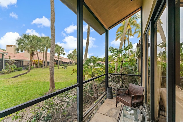 view of unfurnished sunroom