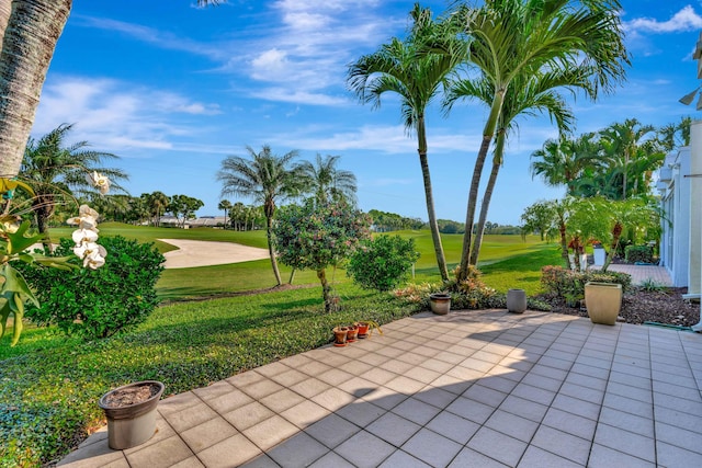 view of patio with golf course view