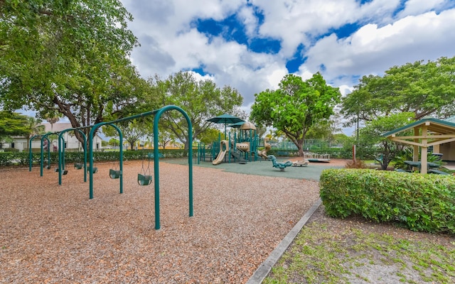 view of community jungle gym