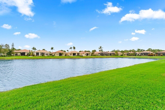 property view of water with a residential view