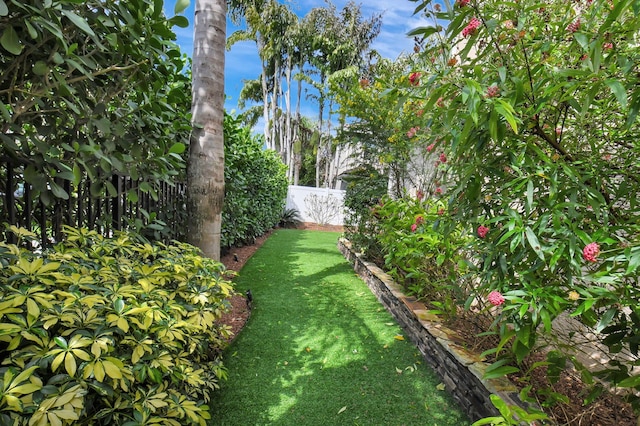 view of yard featuring fence