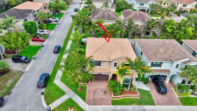 bird's eye view with a residential view