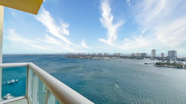 water view with a view of city