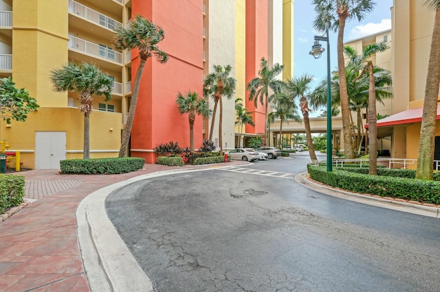 view of street featuring curbs and sidewalks